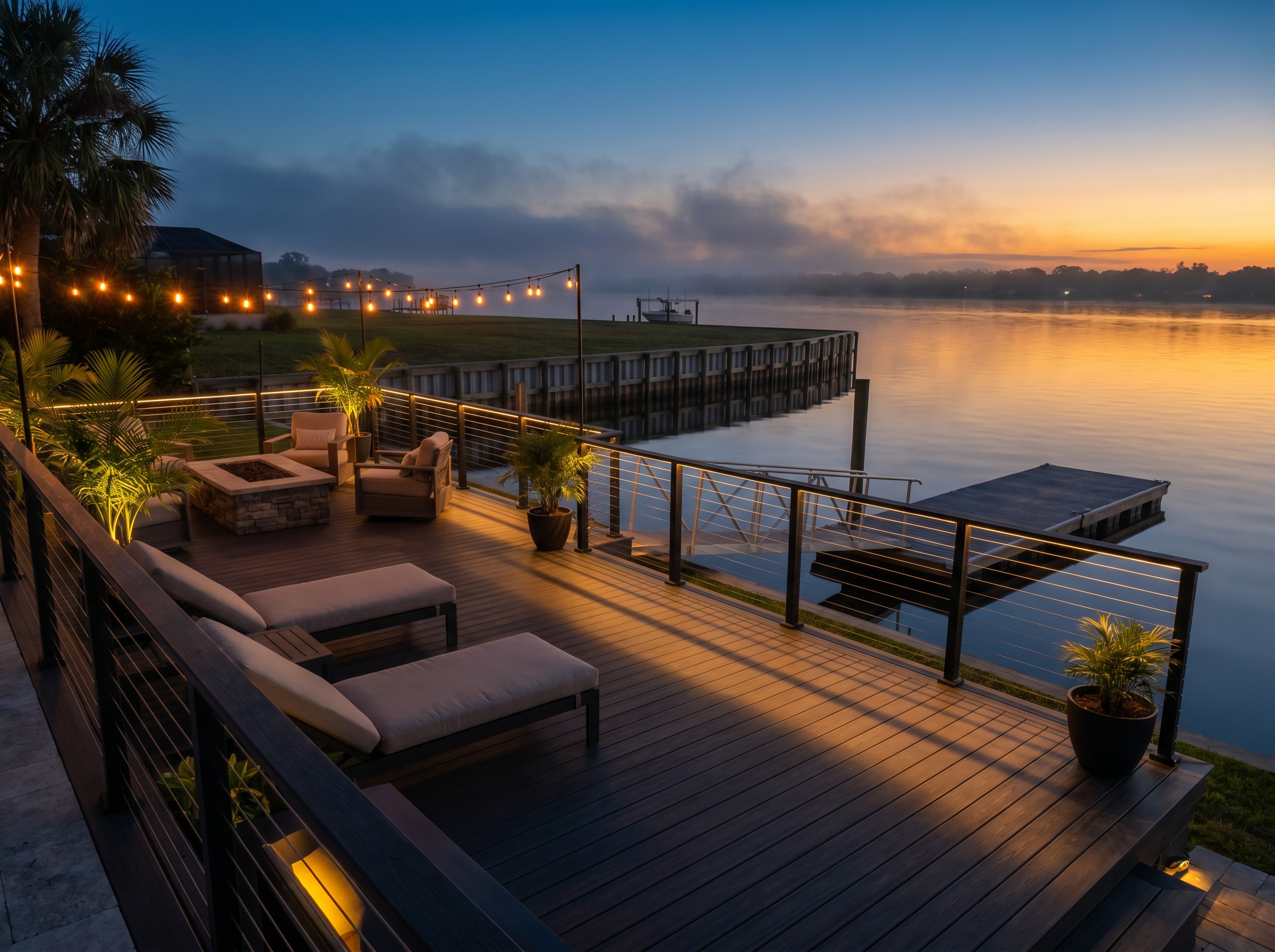 Waterfront deck construction